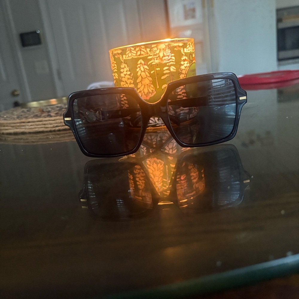 Versace Black Square Sunglasses with Gold Accents